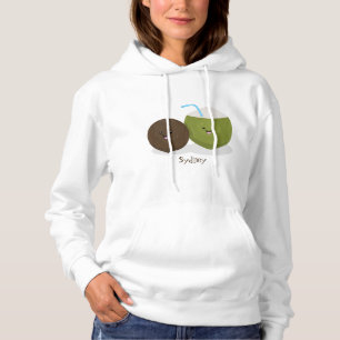 Niedlicher Kawaii Kokosnuss Cartoon Illustration Hoodie
