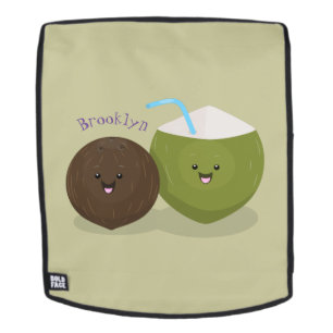 Niedlicher Kawaii Kokosnuss Cartoon Illustration Rucksack