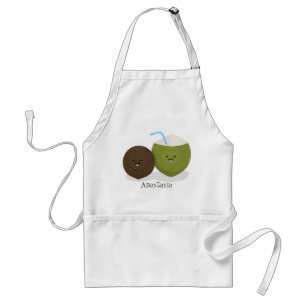 Niedlicher Kawaii Kokosnuss Cartoon Illustration Schürze