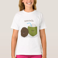 Niedlicher Kawaii Kokosnuss Cartoon Illustration