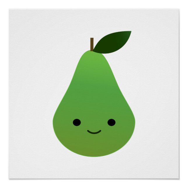 Niedlicher Kawaii Lächeln Birne Poster (Vorderseite)