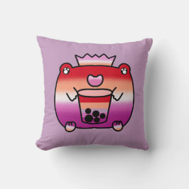 Niedlicher Kawaii Lesbischer Frosch boba Liebhaber Kissen