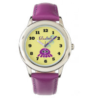 Niedlicher Kawaii-Lila Quallen mit Blauer Blauer B