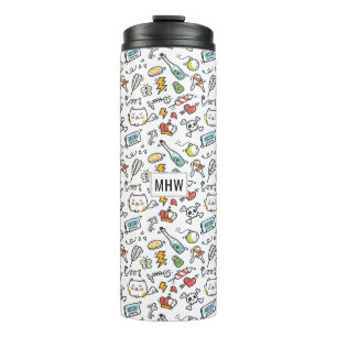 Niedlicher Kawaii Muster kundenspezifischer Monogr Thermosbecher