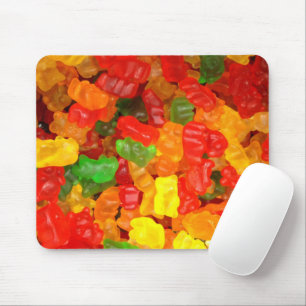 niedlicher Kawaii-Orangengelber Farbenbär Mousepad