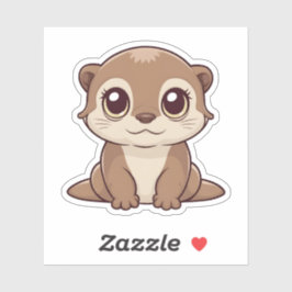 Niedlicher Kawaii Otter Adorable Animal Fun Kunst Aufkleber