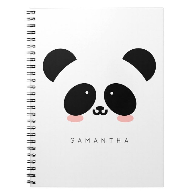 Niedlicher Kawaii-Panda| Name hinzufügen Notizblock (Vorderseite)