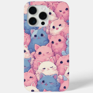 Niedlicher Kawaii Pastel Cats Muster iPhone Case