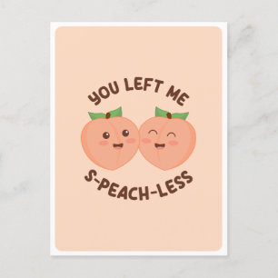 Niedlicher Kawaii Peach Couple Food Puff Liebe Zit Postkarte