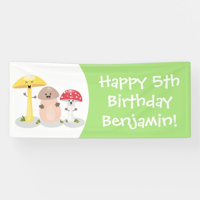Niedlicher Kawaii-Pilzpilz Banner (Horizontal)
