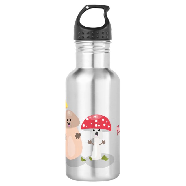 Niedlicher Kawaii-Pilzpilz Edelstahlflasche (Vorderseite)