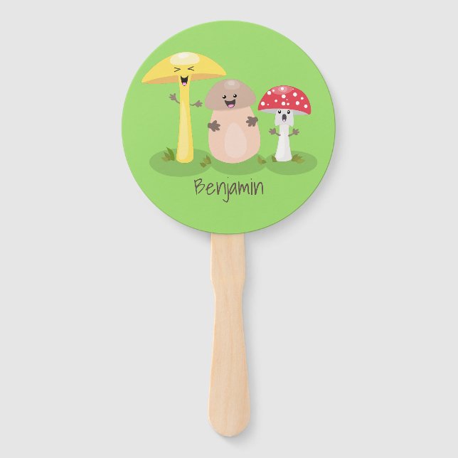 Niedlicher Kawaii-Pilzpilz Fächer (Vorderseite)