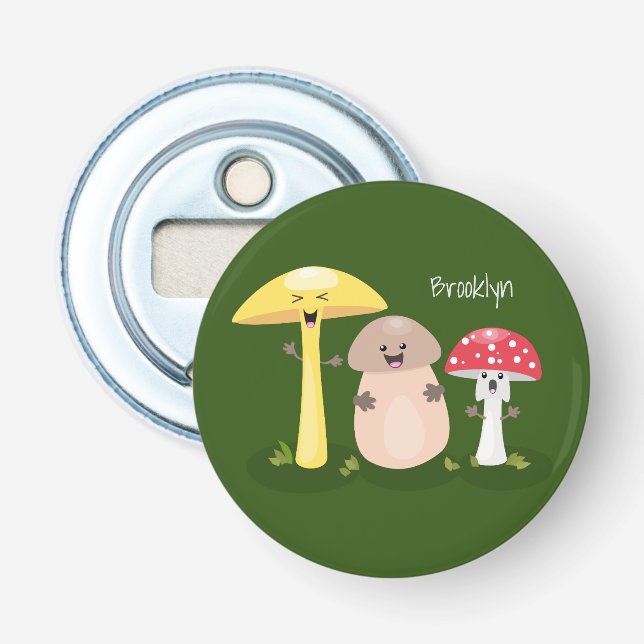 Niedlicher Kawaii-Pilzpilz Flaschenöffner (Vorderseite)
