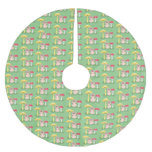 Niedlicher Kawaii-Pilzpilz Polyester Weihnachtsbaumdecke