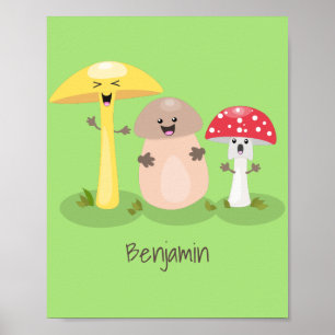 Niedlicher Kawaii-Pilzpilz Poster