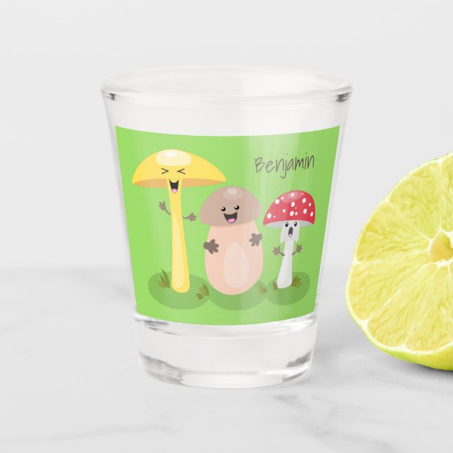 Niedlicher Kawaii-Pilzpilz Schnapsglas (Vorderseite)