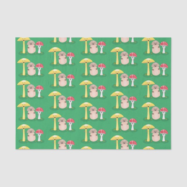 Niedlicher Kawaii-Pilzpilz Seidenpapier (Vorderseite)