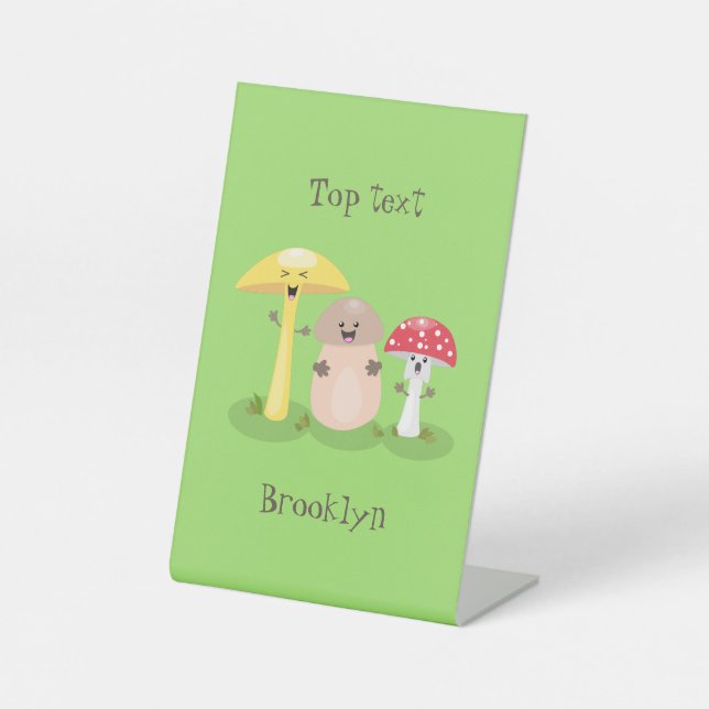 Niedlicher Kawaii-Pilzpilz Sockelschild (Vorderseite)