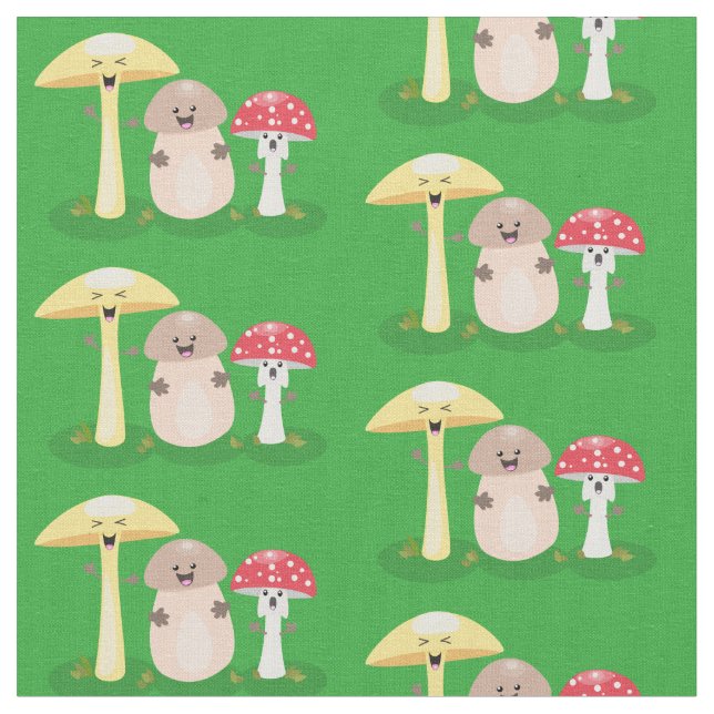 Niedlicher Kawaii-Pilzpilz Stoff (Nahaufnahme)