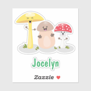 Niedlicher Kawaii-Pilzpilz-Toadstool-Cartoon Aufkleber