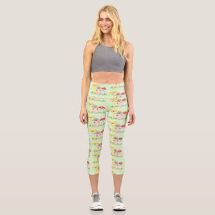 Niedlicher Kawaii-Pilzpilz-Toadstool-Cartoon Capri Leggings