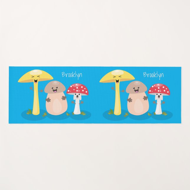Niedlicher Kawaii-Pilzpilz Yogamatte (Vorderseite (Horizontal))