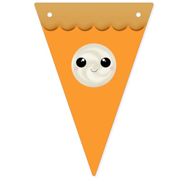 Niedlicher Kawaii Pumpkin Pie Herbst Erntedank Wimpelkette (Erste Fahne)
