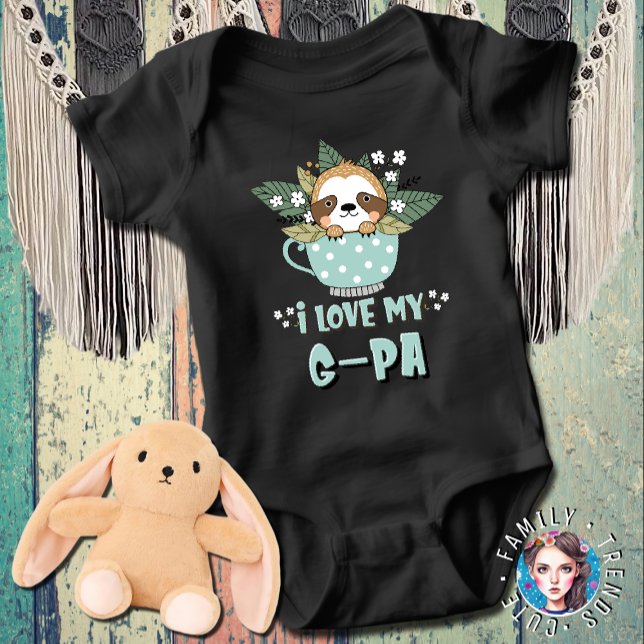 Niedlicher Kawaii Raccoon I Liebe Mein G-Pa Baby Strampler (Von Creator hochgeladen)