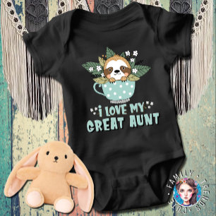 Niedlicher Kawaii Raccoon I Liebe Meine große Tant Baby Strampler