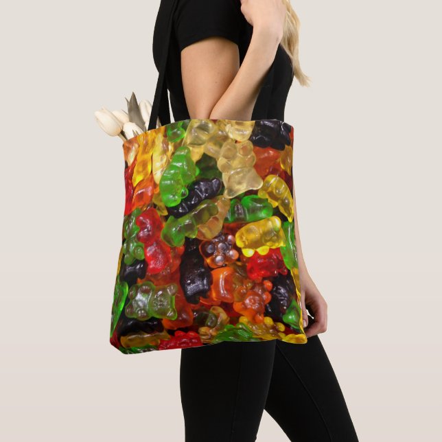 niedlicher Kawaii Regenbogen bunter Bonbär gummy Tasche (Von Nahem)