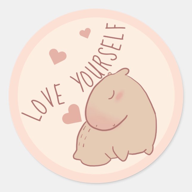 Niedlicher Kawaii Runder Aufkleber (Vorderseite)