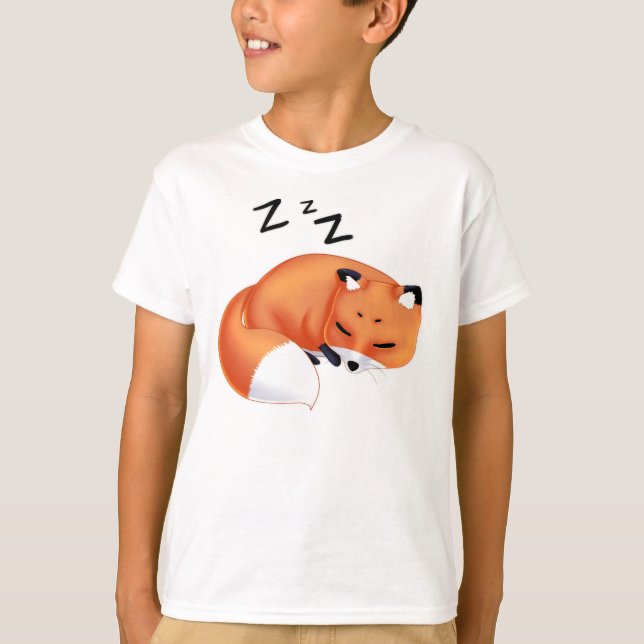 Niedlicher Kawaii SchlafenCartoonfuchs T-Shirt (Vorderseite)