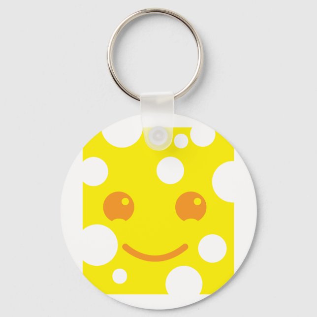 Niedlicher KAWAII-Schweizer Käse Schlüsselanhänger (Vorderseite)