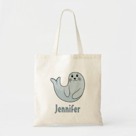 Niedlicher Kawaii-Siegel im Emoji-Stil Tragetasche
