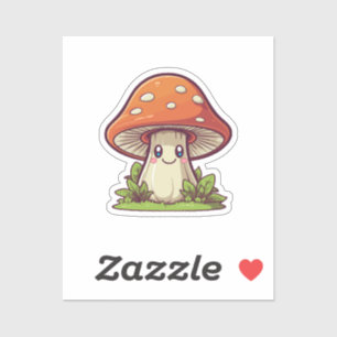 Niedlicher kawaii-Stil, Pilzforte Aufkleber