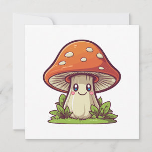 Niedlicher kawaii-Stil, Pilzforte Einladung