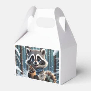 Niedlicher Kawaii-Stil Raccoon mit Pine-Creme-Kege Geschenkschachtel