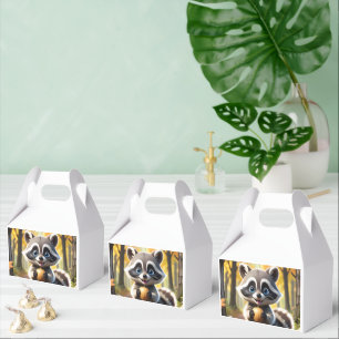Niedlicher Kawaii-Stil Racoon mit Eichel Geschenkschachtel