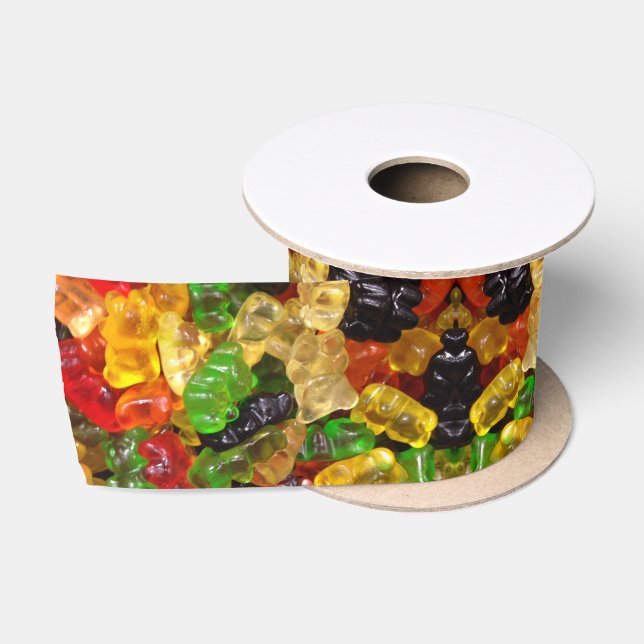 niedlicher Kawaii-Süßigkeiten bunter gummibrauner  Satinband (Spule)