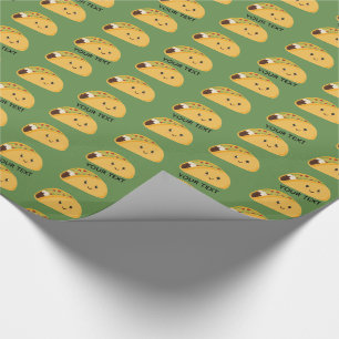 Niedlicher Kawaii Taco-personalisiertes Muster Geschenkpapier