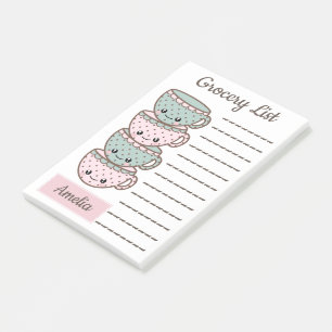 Niedlicher Kawaii Teacups Personalisierte Lebensmi Post-it Klebezettel