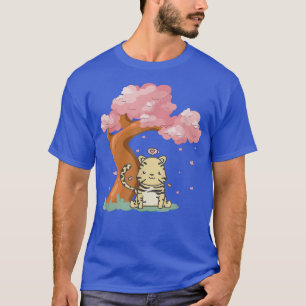 Niedlicher kawaii tiger und Sakura Cherry Blossom  T-Shirt