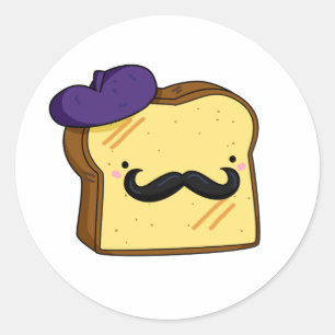 Niedlicher Kawaii-Toast Runder Aufkleber