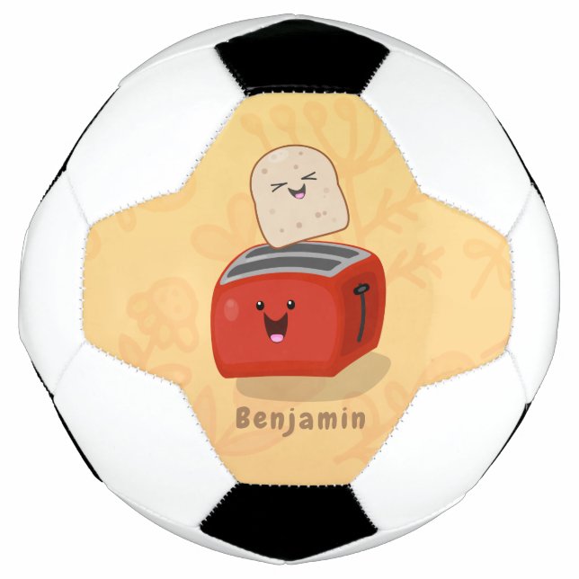 Niedlicher Kawaii-Toast und Cartoon für Rottoaster Fußball (Vorderseite)