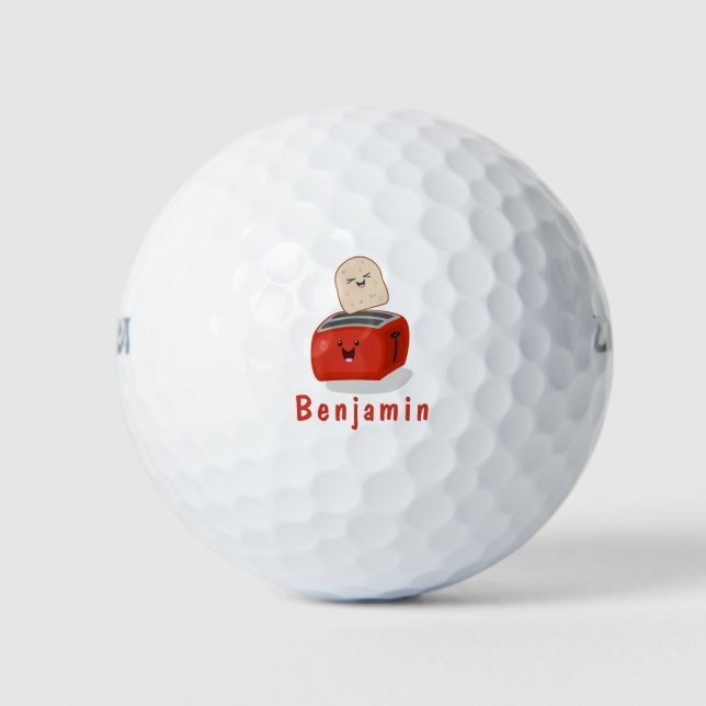 Niedlicher Kawaii-Toast und Cartoon für Rottoaster Golfball (Vorderseite)