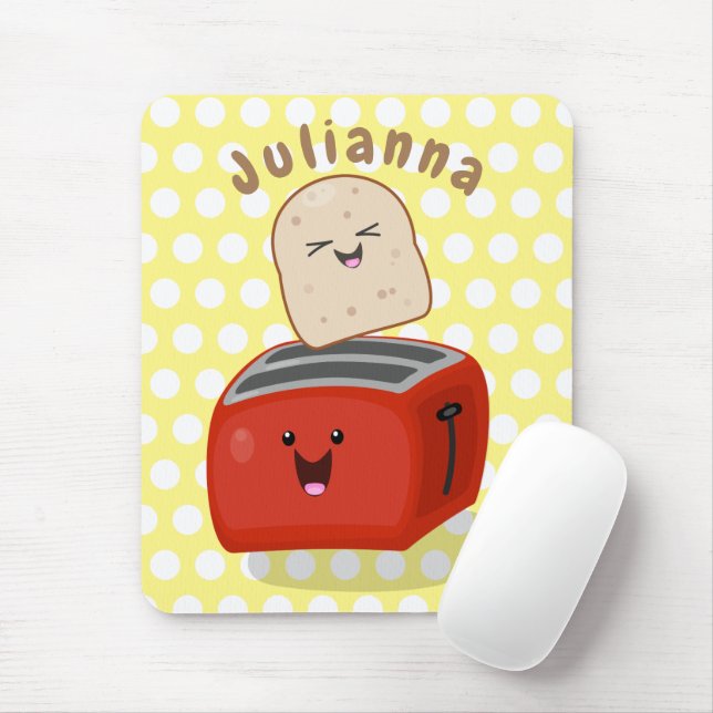 Niedlicher Kawaii-Toast und Cartoon für Rottoaster Mousepad (Mit Mouse)