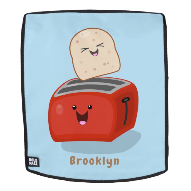 Niedlicher Kawaii-Toast und Cartoon für Rottoaster Rucksack (Abnehmbare Front)