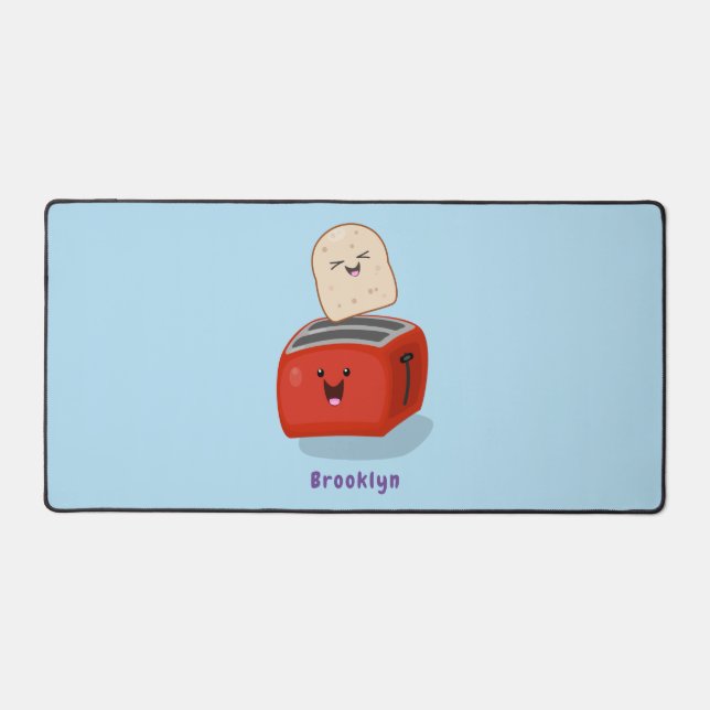 Niedlicher Kawaii-Toast und Cartoon für Rottoaster Schreibtischunterlage (Vorderseite)