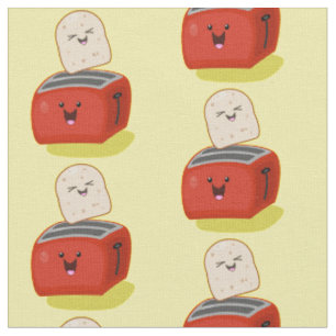 Niedlicher Kawaii-Toast und Cartoon für Rottoaster Stoff