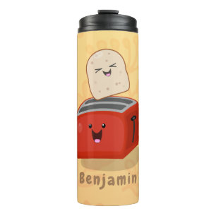 Niedlicher Kawaii-Toast und Cartoon für Rottoaster Thermosbecher